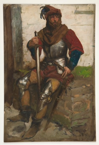 Estudo da figura de um Cavaleiro de Edwin Austin Abbey