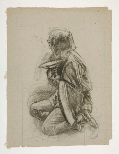 Estudo de figuras para o Rei Arthur de Edwin Austin Abbey
