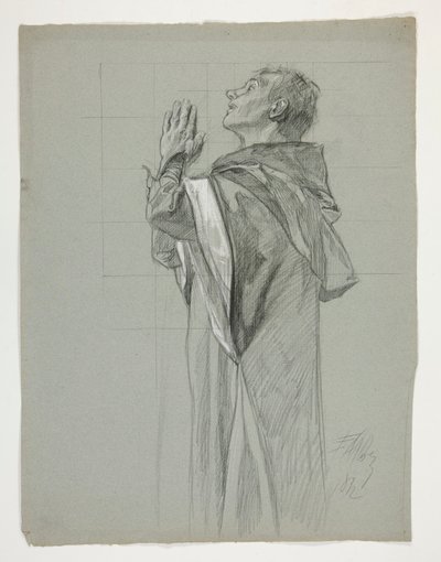 Estudo de figuras para o Rei Arthur de Edwin Austin Abbey