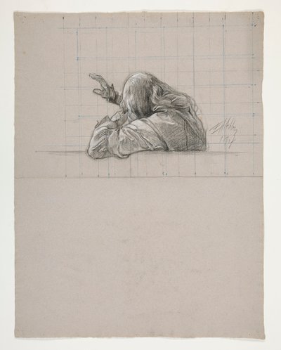 Estudo de figuras para o Rei Arthur de Edwin Austin Abbey