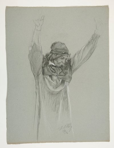 Estudo de figuras para o Rei Arthur de Edwin Austin Abbey