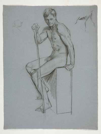 Estudo de figura para The Spirit of Vulcan, Genius of the Workers in Iron and Steel, capitol rotunda, Harrisburg, Pensilvânia de Edwin Austin Abbey