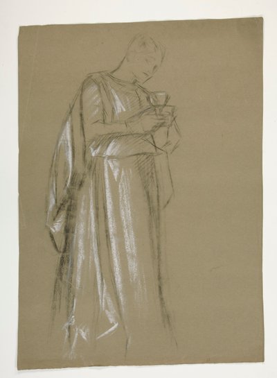 Estudo figurativo para o Infant Galahad (?), de The Quest of the Holy Grail (primeiro de uma série de quinze murais para a Biblioteca Pública de Boston, concluído em 1901) de Edwin Austin Abbey