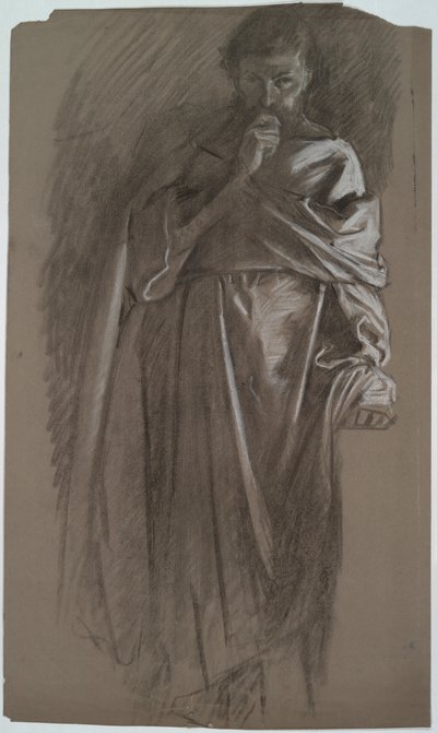 Estudo da figura, homem com bata de Edwin Austin Abbey