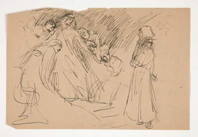 Galahad and the Captive Virtues, estudo para The Quest of the Holy Grail (série de quinze quadros para a Biblioteca Pública de Boston, concluída em 1901) de Edwin Austin Abbey