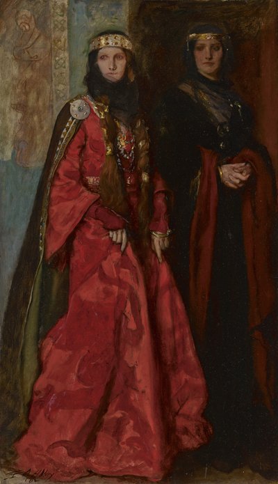 Goneril e Regan em King Lear Act I Cena I, 1902 de Edwin Austin Abbey