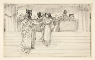 Hermione implora Polixenes - Acto I, Cena II, O Inverno de Edwin Austin Abbey