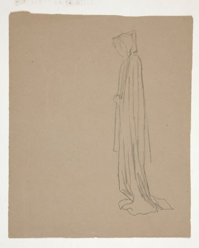 Figura encapuzada (recto); Estudo de uma Figura Masculina (verso) de Edwin Austin Abbey