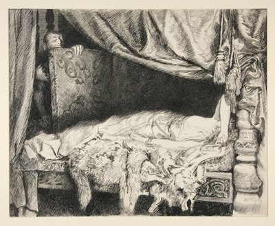 Iachimo Rouba do Tronco - Acto II, Cena II, Cymbeline de Edwin Austin Abbey