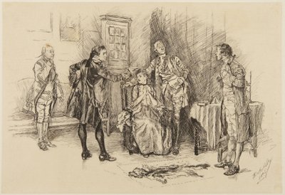Ilustração para She Stoops to Conquer de Goldsmith: «Foi bem feito, senhor, ajudar a tornar-me ridícula?» de Edwin Austin Abbey