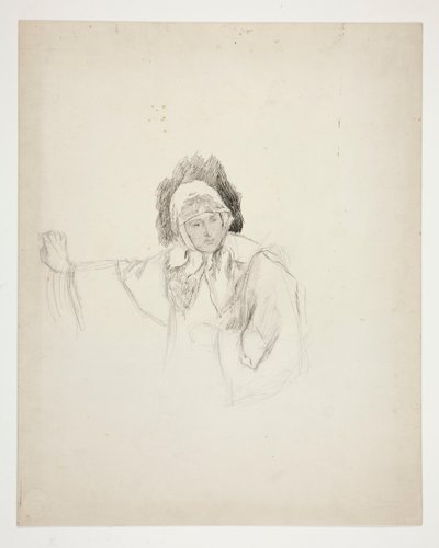 Isabella no Convento (estudo para .1103), Ato I, Cena V, Medida por Medida de Edwin Austin Abbey