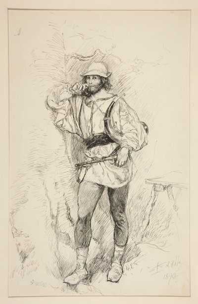 Jacques, ilustração para o Acto II, Cena v, As You Like It de Edwin Austin Abbey
