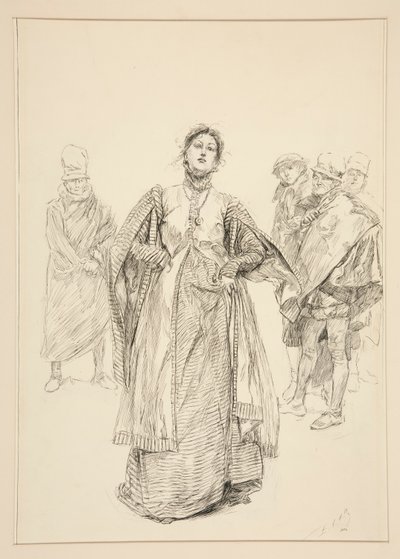 Katharina, ilustração para Ato I, Cena i, Taming of the Shrew de Edwin Austin Abbey