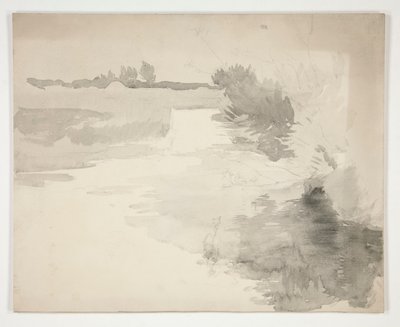 Paisagem por um rio de Edwin Austin Abbey