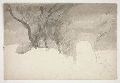 Paisagem à beira de um rio de Edwin Austin Abbey