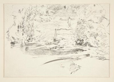 paisagem com figura de Edwin Austin Abbey