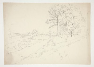 Paisagem com estrada que atravessa de Edwin Austin Abbey