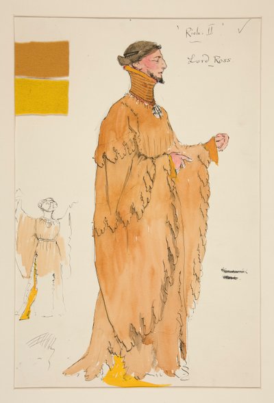 Lord Ross, esboço de figurino para Henry Irving de Edwin Austin Abbey