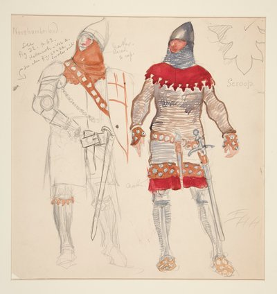 Northumberland Men, esboço de fantasia para Henry Irving de Edwin Austin Abbey