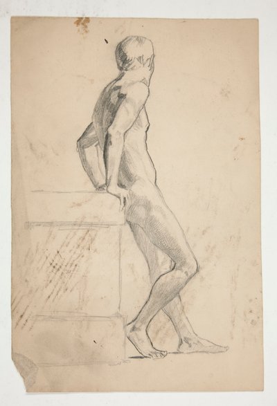 Estudo da figura masculina nua, classe de vida de Edwin Austin Abbey