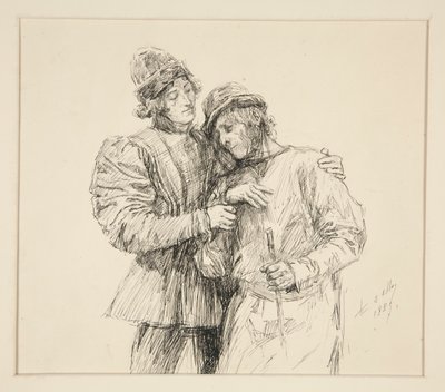 Orlando e Adam, ilustração para o Acto II, Cena iv, As You Like It de Edwin Austin Abbey