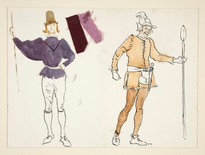 Camponeses, esboço de fantasia para Henry Irving de Edwin Austin Abbey