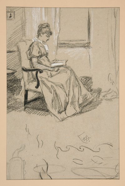 Retrato da Sra. Abbey, leitura de Edwin Austin Abbey