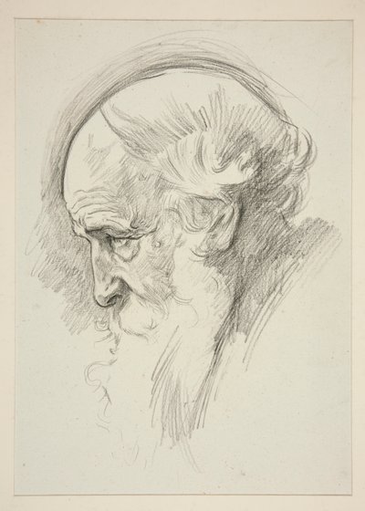 Retrato de um velho barbudo, de perfil de Edwin Austin Abbey