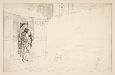 Esboço preliminar para Merry Wives of Windsor de Edwin Austin Abbey