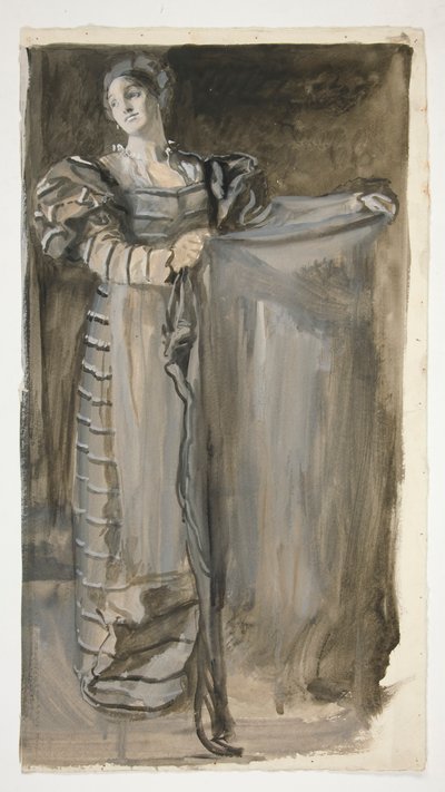 Estudo preliminar para Otelo (?) de Edwin Austin Abbey