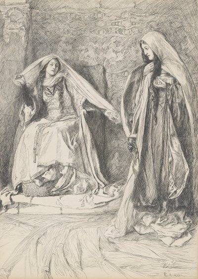 Rebecca e Rowena, ilustração para Ivanhoe de Edwin Austin Abbey