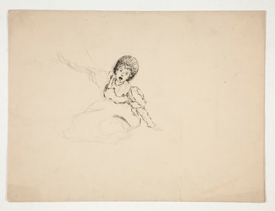 Mulher gritando (estudo para .3439), esboço para The Lay of the Lobster de Edwin Austin Abbey