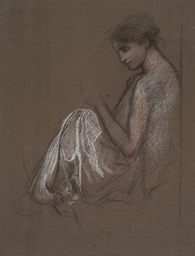 Figura feminina sentada. de Edwin Austin Abbey