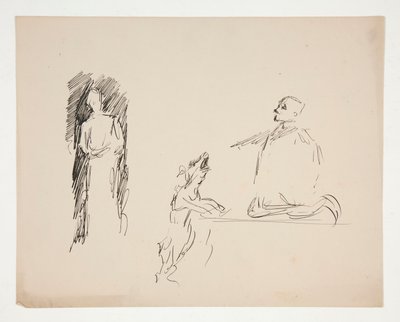 Folha de estudos de figuras de Edwin Austin Abbey