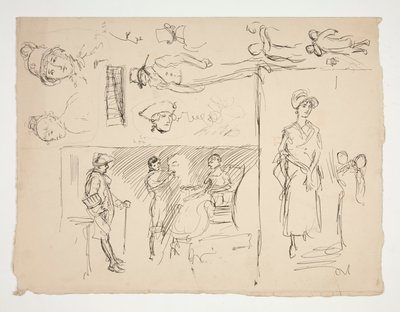 Folha de estudos de figuras de Edwin Austin Abbey