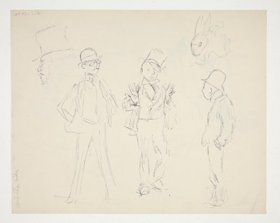 Folha de esboços de figuras de Edwin Austin Abbey