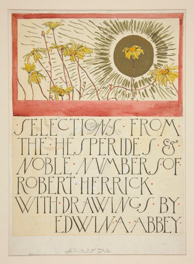 Esboço para uma ilustração para Selecções da Poesia de Robert Herrick (livro publicado por Harper em 1882, anteriormente publicado em Harper de Edwin Austin Abbey