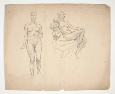 Esboço de um modelo em duas poses de Edwin Austin Abbey