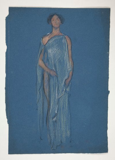 Esboço de uma mulher - estudo de trajes para uma peça de teatro? de Edwin Austin Abbey