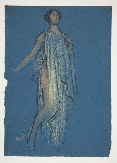 Esboço de uma mulher - estudo de figurino para uma peça? de Edwin Austin Abbey