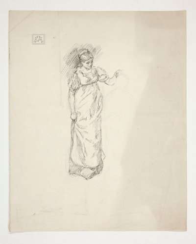Esboço de uma mulher - ilustração não identificada de Edwin Austin Abbey