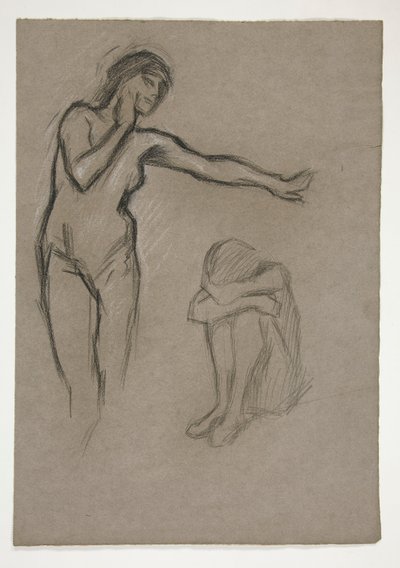 Esboço de duas figuras de Edwin Austin Abbey