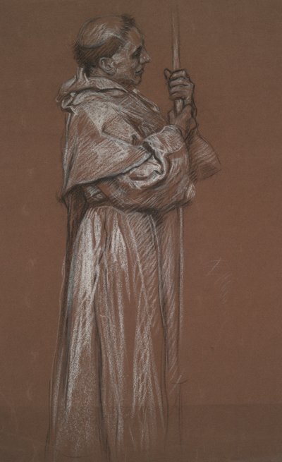 Figura em pé de um frade, estudo para mural na de Edwin Austin Abbey