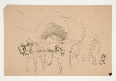 Estudo para .1201 - ilustração para Oliver Goldsmith de Edwin Austin Abbey