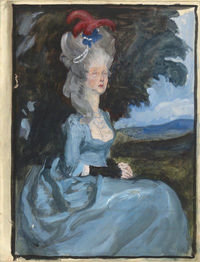 Estudo para tia Pedigree, de Oliver Goldsmith de Edwin Austin Abbey