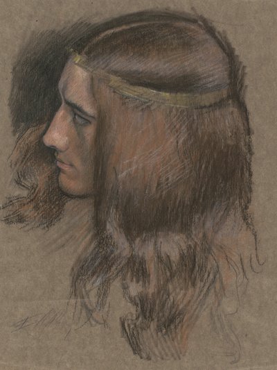 Estudo para Chefe de Hamlet em Hamlet. de Edwin Austin Abbey