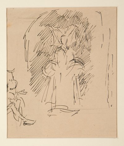 Estudo para Sacerdote e a Grande Senhora (aguarela) de Edwin Austin Abbey