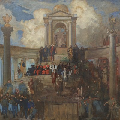 Estudo para a apoteose da Pensilvânia para a Câmara dos Representantes, c.1902–11 de Edwin Austin Abbey