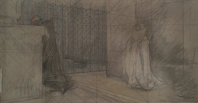 Estudo para O Sacerdote e a Grande Dama de Edwin Austin Abbey