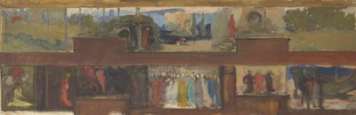 Estudo para The Quest and Achievement of the Holy Grail, Book Delivery Room, Boston Public Library de Edwin Austin Abbey